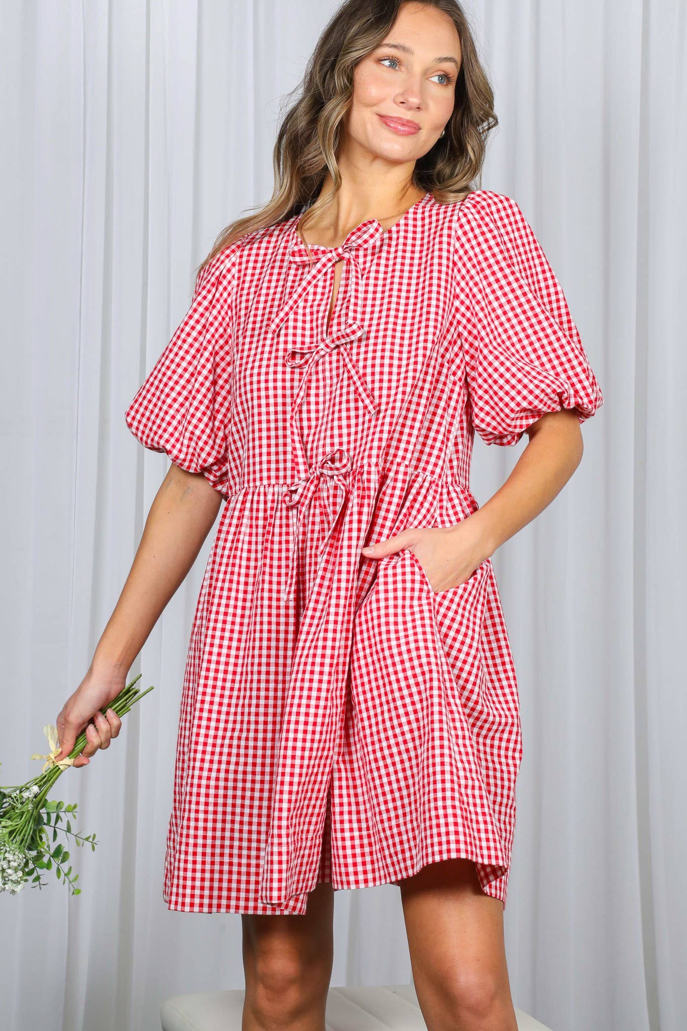 Dolly Bow Tie Mini Dress