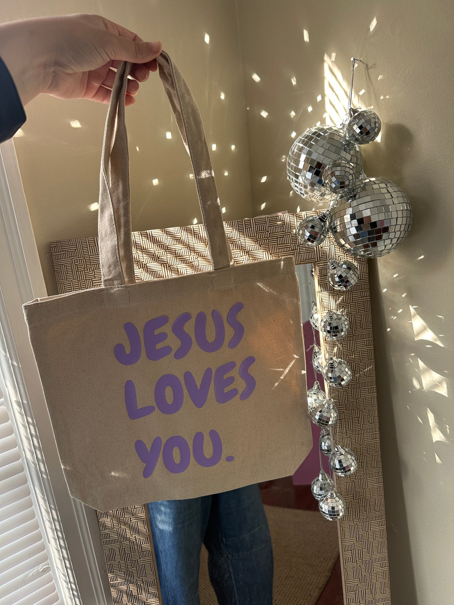 “Jesus Loves You” spring tote