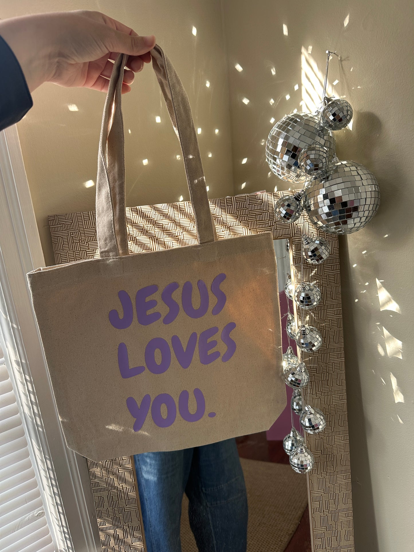 “Jesus Loves You” spring tote