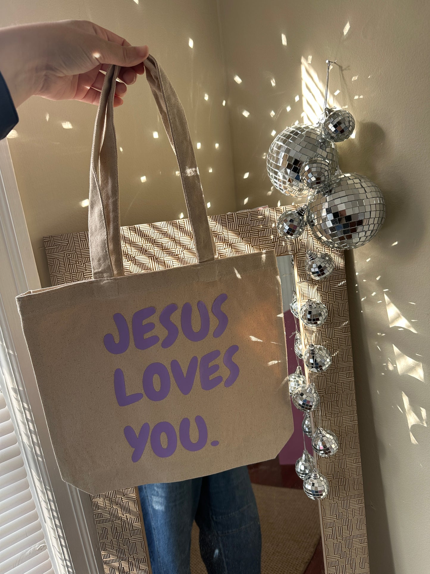 “Jesus Loves You” spring tote