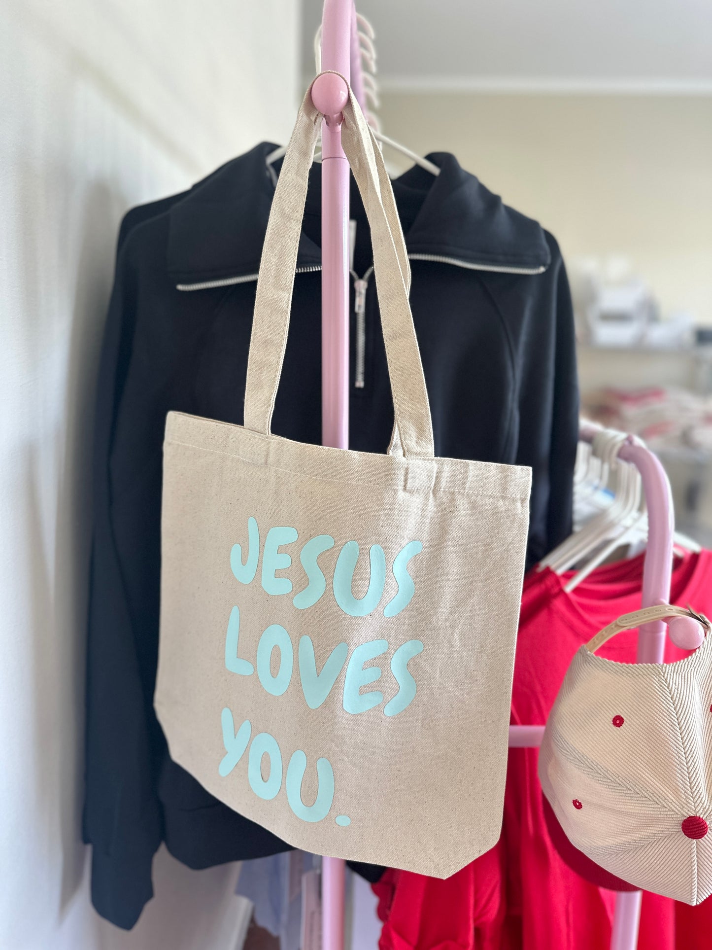 “Jesus Loves You” spring tote