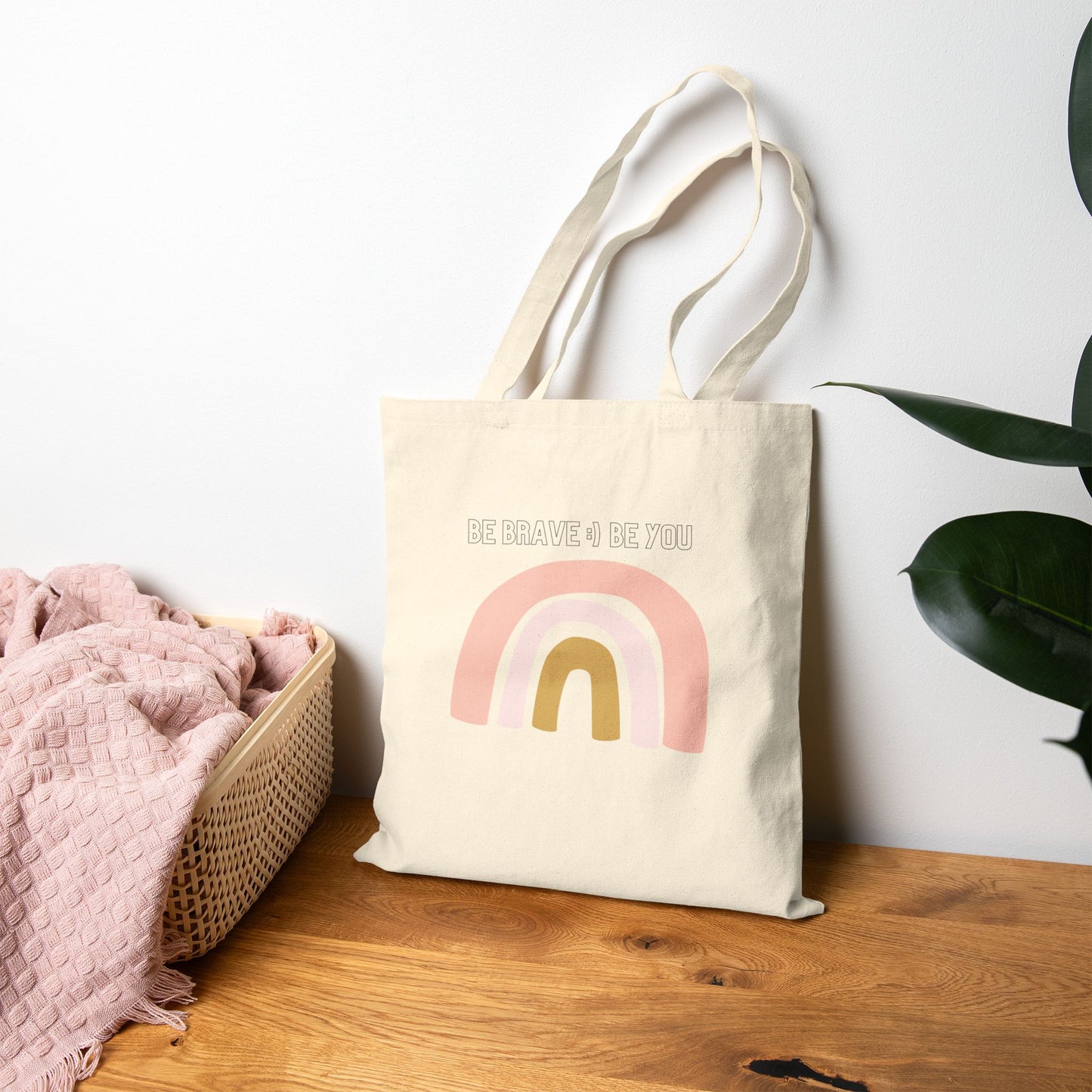 Be Brave, Be You Rainbow Tote Bag