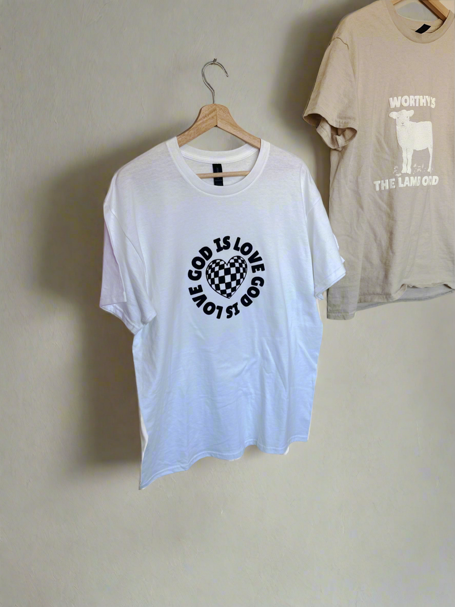 God is Love “Checkered Heart” Edition T-Shirt