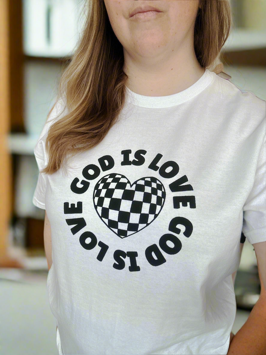 God is Love “Checkered Heart” Edition T-Shirt